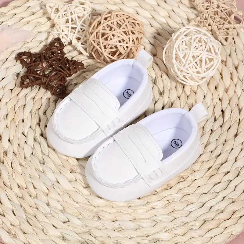 Casual Solid Color Slip On Low Top Loafer Shoes For Baby Boys Lightweight Comfortable Non Slip Flat Shoes For Indoor Outdoor C251008