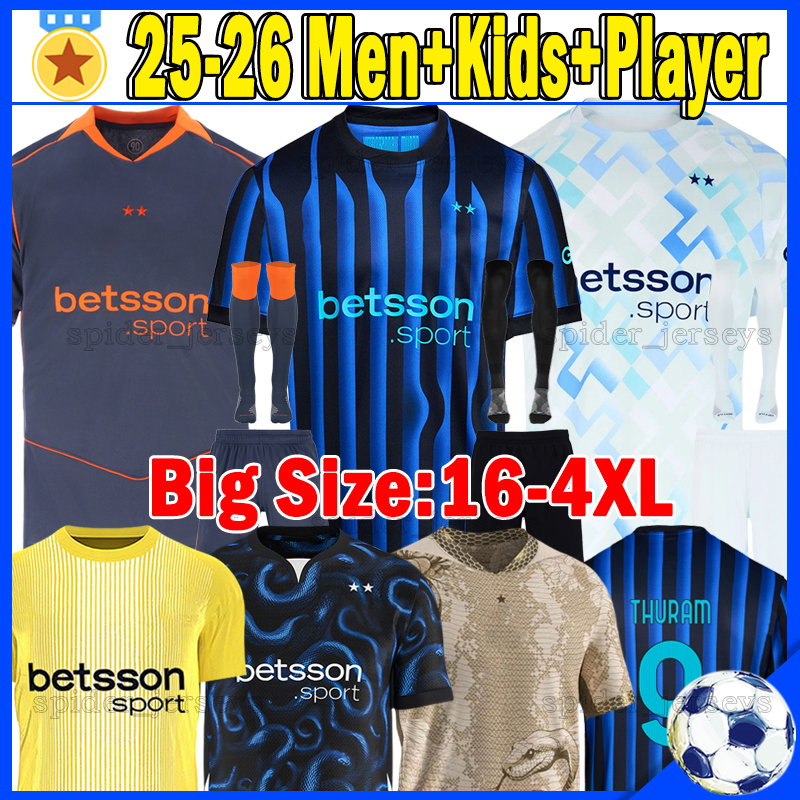 XXXL 4XL 25 26 LAUTARO THURAM Soccer Jerseys Inter 2025 2026 BONNY BASTONI DUMFRIES BARELLA CALHANOGLU MILANJersey Football Shirts Goalkeeper SOMMER Men Kids Kits