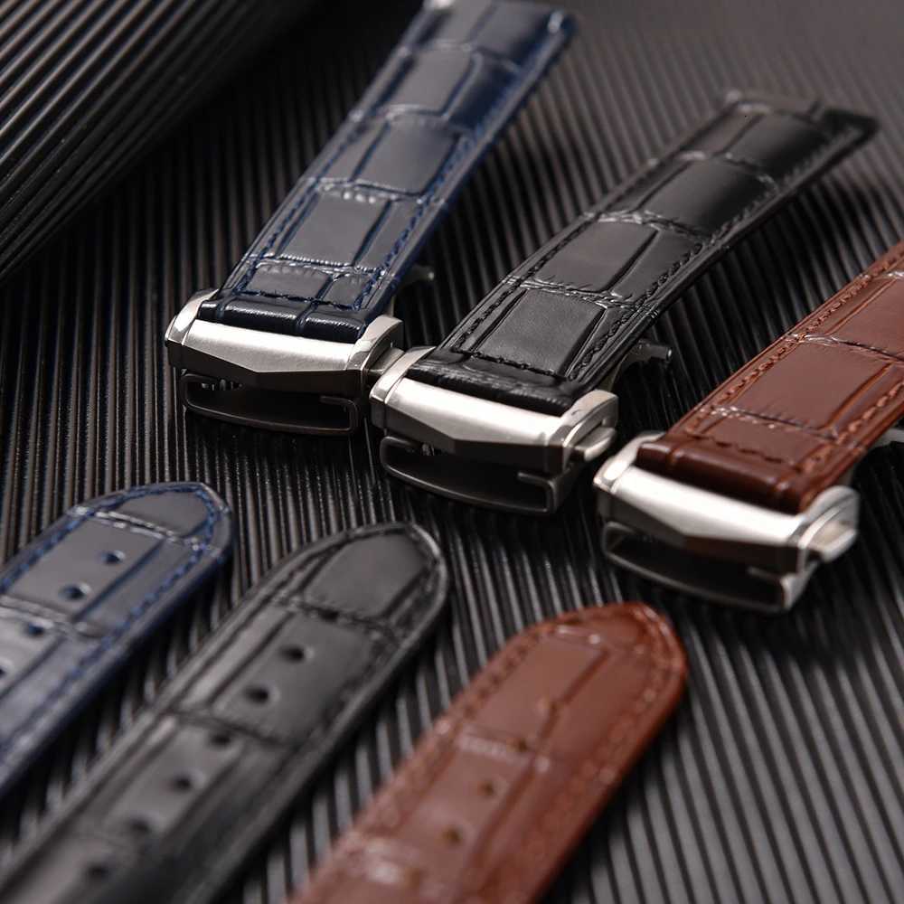 19mm 20mm 21mm 22mm High Quality Genuine Leather Watch Strap For Omega 007 Seamaster 300 Business Clasp AccessoriesXJ251009