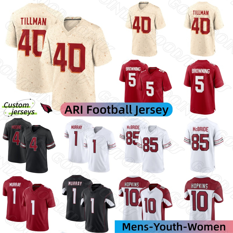 Arizona Jersey CardinalsS Football Jersey Marvin Harrison Tillman Kyler Murray Trey McBride Budda Baker JJ Watt James Conner Benson Paris Johnson Football Jerseys