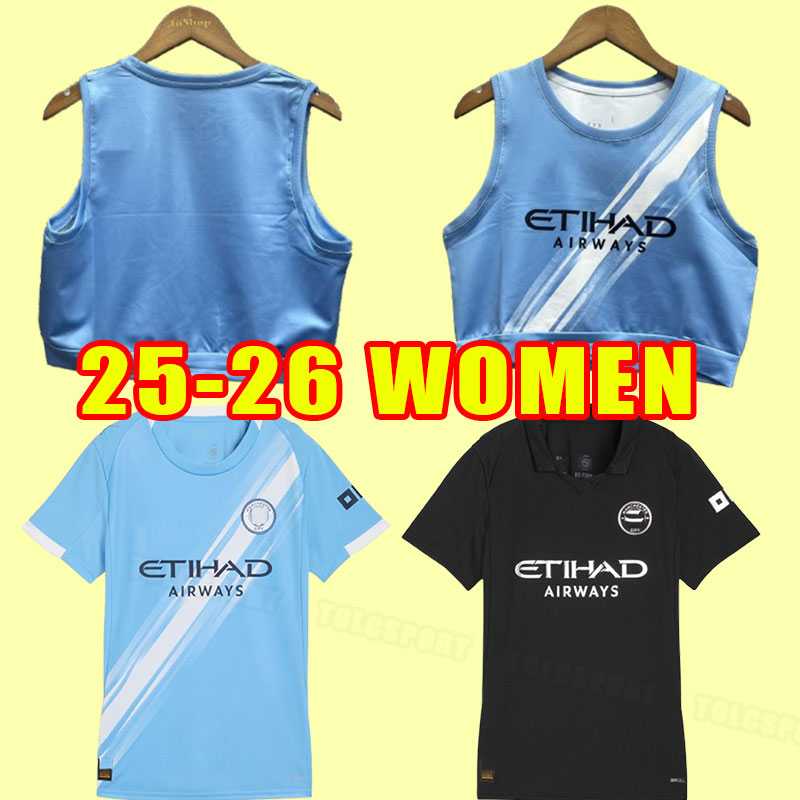 Women MANS CITY Girl 25 26 HAALAND SOCCER JERSEYS GREALISH RUBEN MAHREZ BERNARDO DE BRUYNE FODEN football shirt uniform home away third man city 2025 2026 Girl