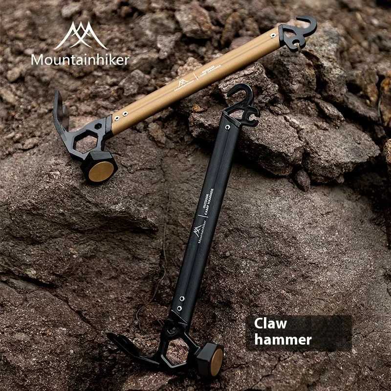 Mountainhiker Multifunctional Aluminum Alloy Tent Nail Hammer Portable Outdoor Camping Mountaineering Horn Hammer J251121