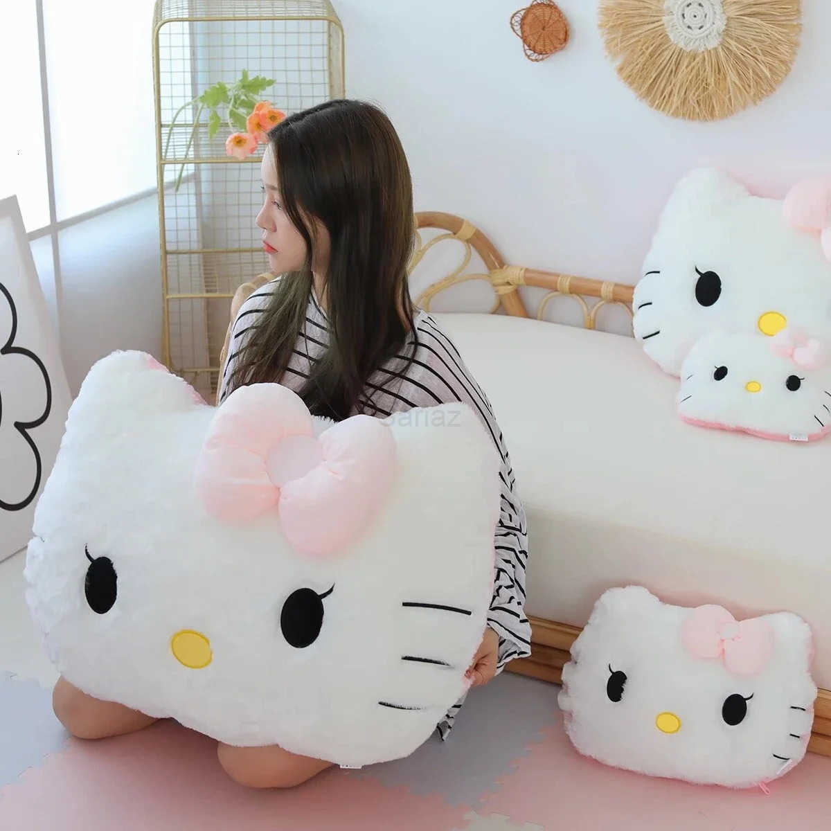 Sanrio Cuddly Hello Kitty Back Cushion Big Size Hello Kitty Pillow Sofa Bed Bay Window Home Decor Pillow Hug Plushies Xmas Gift L251008