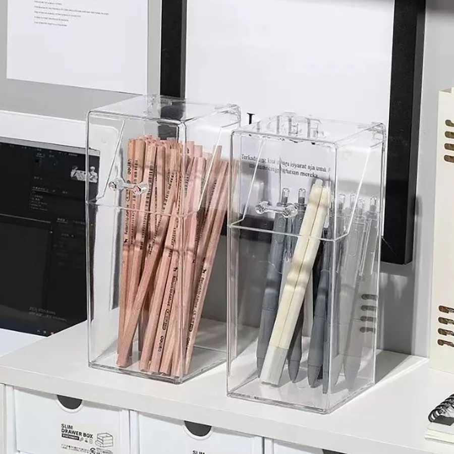 Face Mask Dispenser Acrylic Storage Box Organizer Hygiene Station with Cover for Disposable Masks Tabletop Holder Mask Case C251008