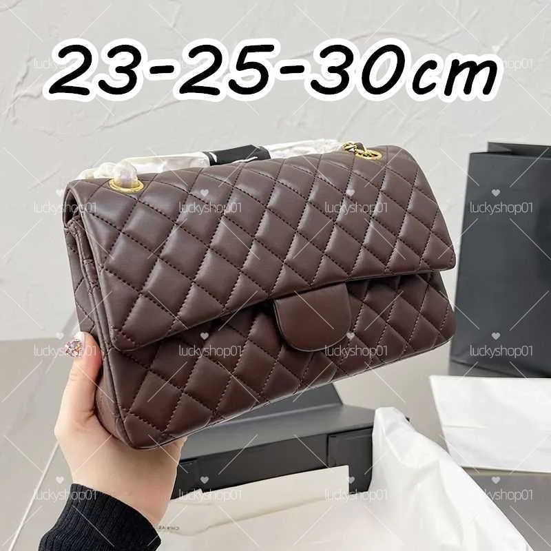 high Quality lady bag CF Medium 25cm Double Classic Flap Bag Real Leather Caviar Lambskin Purse Handbag Shoulder Chain flap Turn Lock Crossbody 3 Size small 23cm