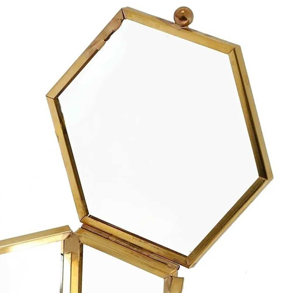 Hexagon Transparent Glass Ring Box Wedding Ring Box Geometric Clear Glass Jewelry Box Jewelry Organizer Holder Tabletop Containe C251008