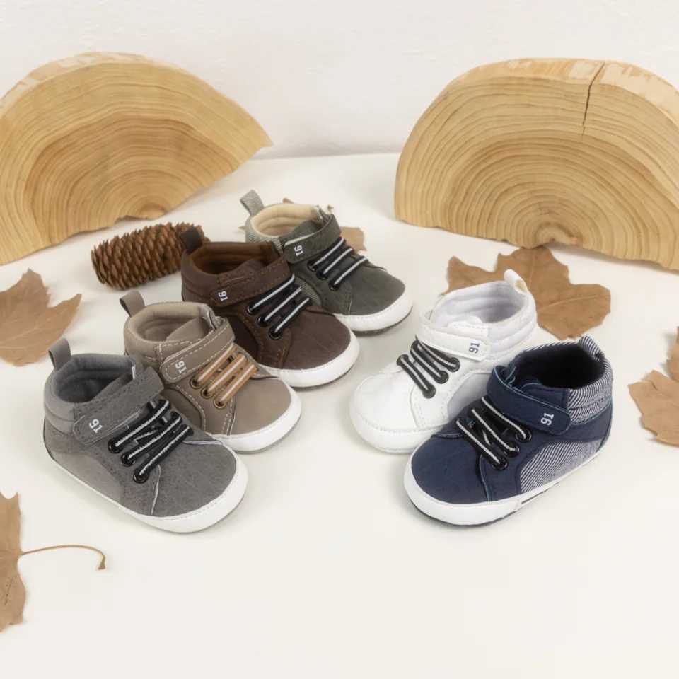 2025 New Baby Canvas Shoes 6 Colors Patchwork Breathable Baby Toddler Shoes Spring and Autumn Comfortable Hightop First Walkers C251008