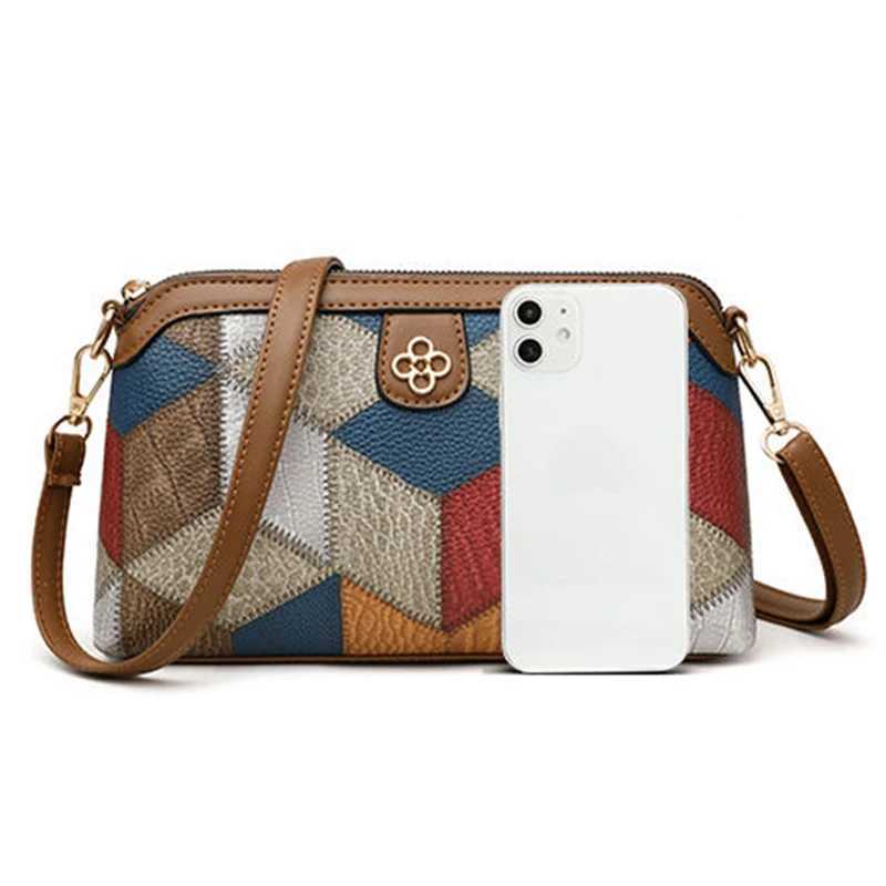 Mens and womens niche ethnic design single shoulder bag patchwork color crossbody bagT251007