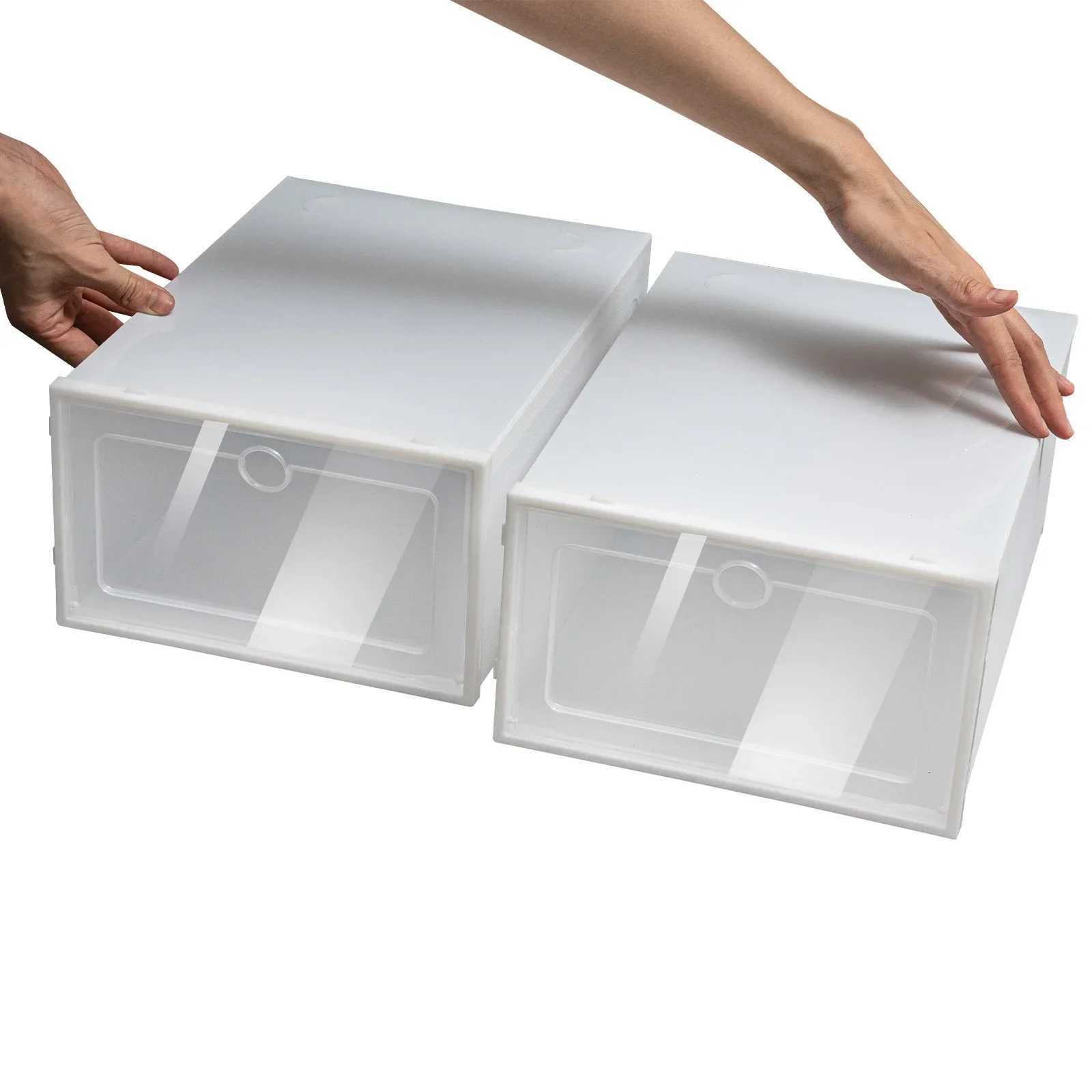 24 Pack Stackable Shoe Storage Boxes Shoe Organizer for Closet Clear Plastic Shoe Box w Lids Space Saving Sneaker Storage Boxes C251008
