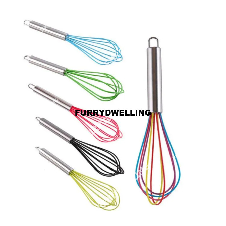 10 Inch Egg Beater Whisk Stirrer Dwe74 Tool Color Silicone Stainless Steel Handle Eggs Mixer Household Baking4253062