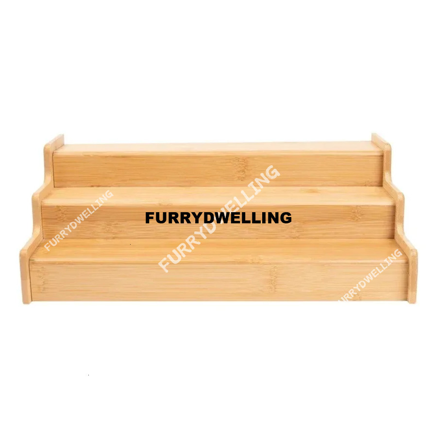 Expandable Bamboo Spice Rack Organizer 3-Tier Step Shelf Kitchen Pantry Cabinet Dwe74 Multifunctional Display Storage