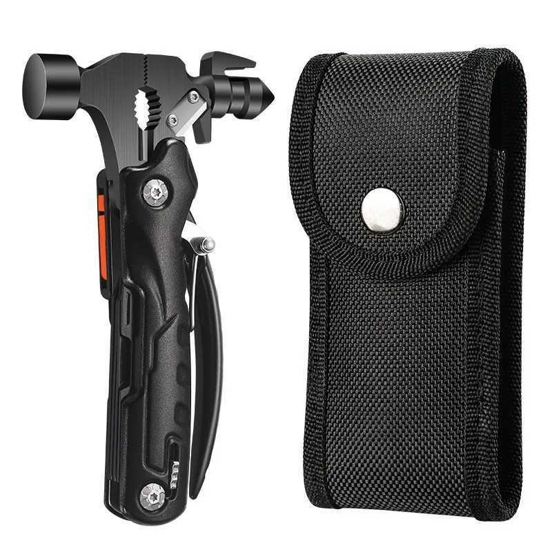 Outdoor Woodworking Hammer with Flashlight Camping Pliers Multifunctional Stainless Steel Portable Nail Lifting EDC Hammer J251121