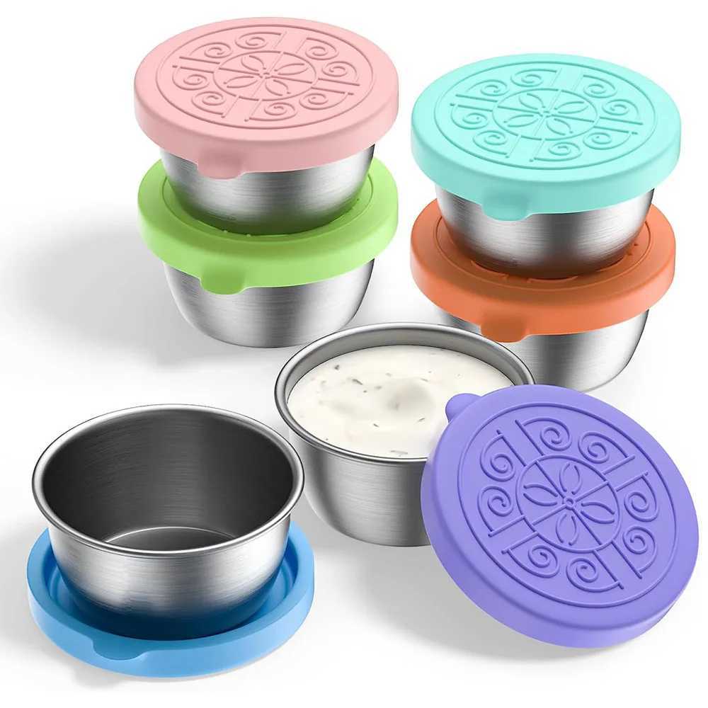1pc Salad Dressing Container With 135oz40ml Reusable Stainless Steel Cup And Leakproof Silicone Lids For Lunch Box and Picnic C251008