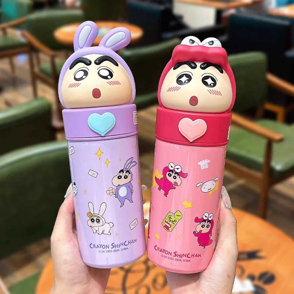 Genuine Anime Crayon ShinChan Stainless Steel Insulation Cup Kawaii 350Ml Cartoon Thermos Mug Students Portable Water Bottle C251008