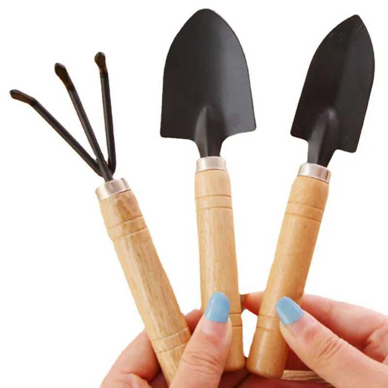 3Pcs Mini Garden Tools Set Stainless Steel Hand Trowel Rake Shovel for Flower Pots Succulent Planting Small Space Gardening J251121
