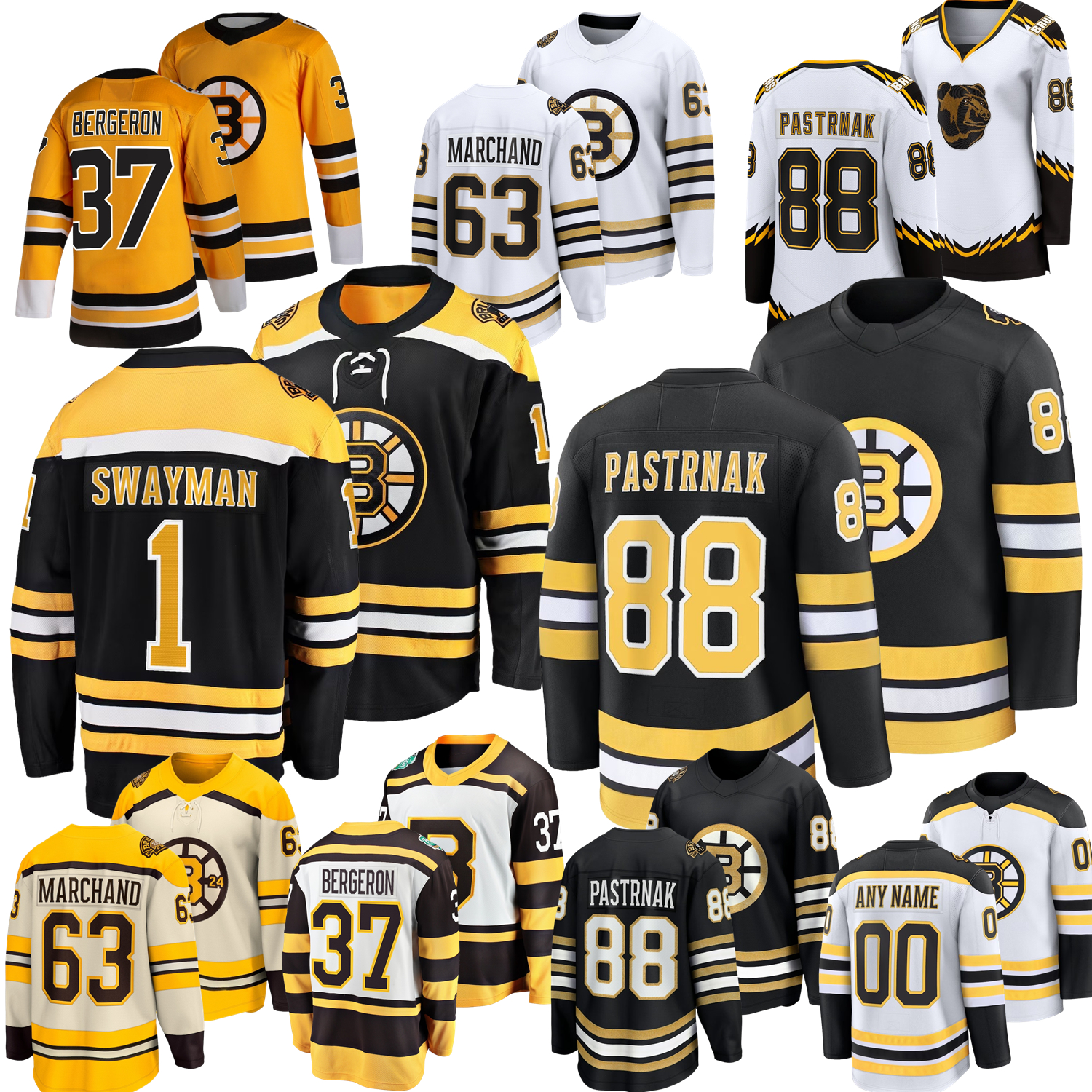 David Pastrnak Boston Hockey Jersey Bruin Jeremy Swayman Gilmore Charlie McAvoy Marchand Morgan Geekie Viktor Arvidsson Joonas Korpisalo Elias Lindholm