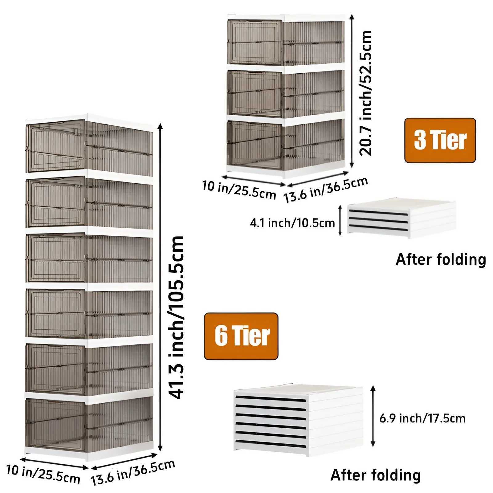 Clear Shoe Storage Box No Assembly Stackable Drop Front Shoe Organizer Storage Bins Allinone Free Standing Shoe Cabinet C251008