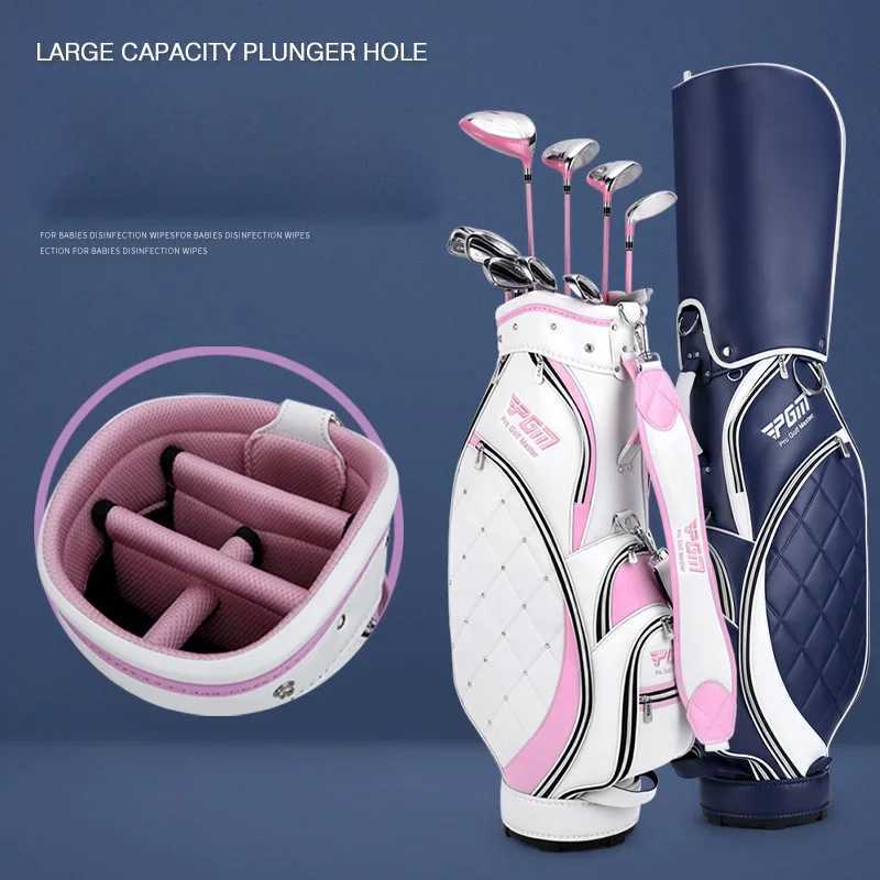 PGM Women Golf Bag Portable Thickened Waterproof Cloth Ball Bag GOLF Wear Resistant High Quality Light TPU Golf Clubs Bag QB103 J251008