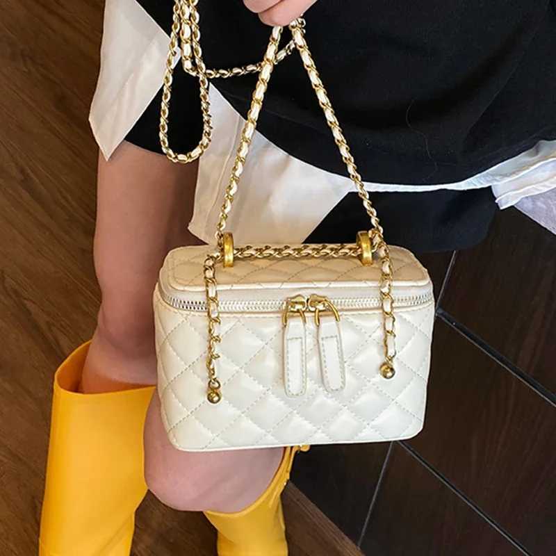 Summer Red Crossbody Bags Korean Simple Versatile Chain Party Box Handbags Women Mobile Phone Pouch Chic PU One Shoulder BagsT251007