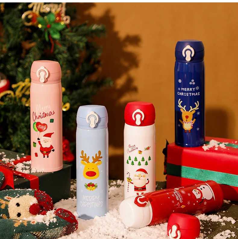 Christmas Themed Design Stainless Steel Insulated Water Bottle Cute Cartoon Gift for Chritmas Season C251008