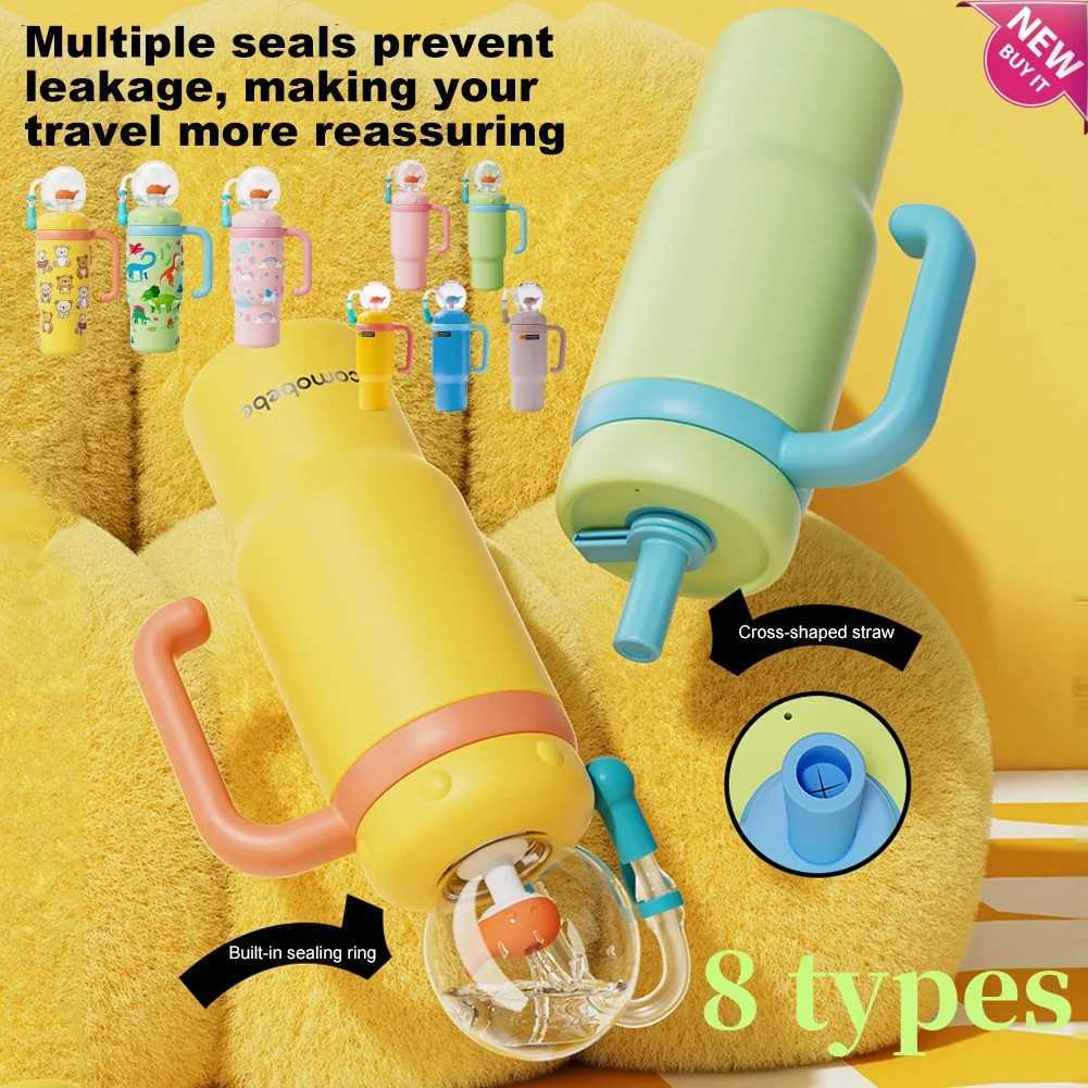 710ML Stainless Steel Whale Fountain Tumbler with Handle Leak Proof Whale Squirt Drinking Cup Water Bottle with Straw Creative G C251008