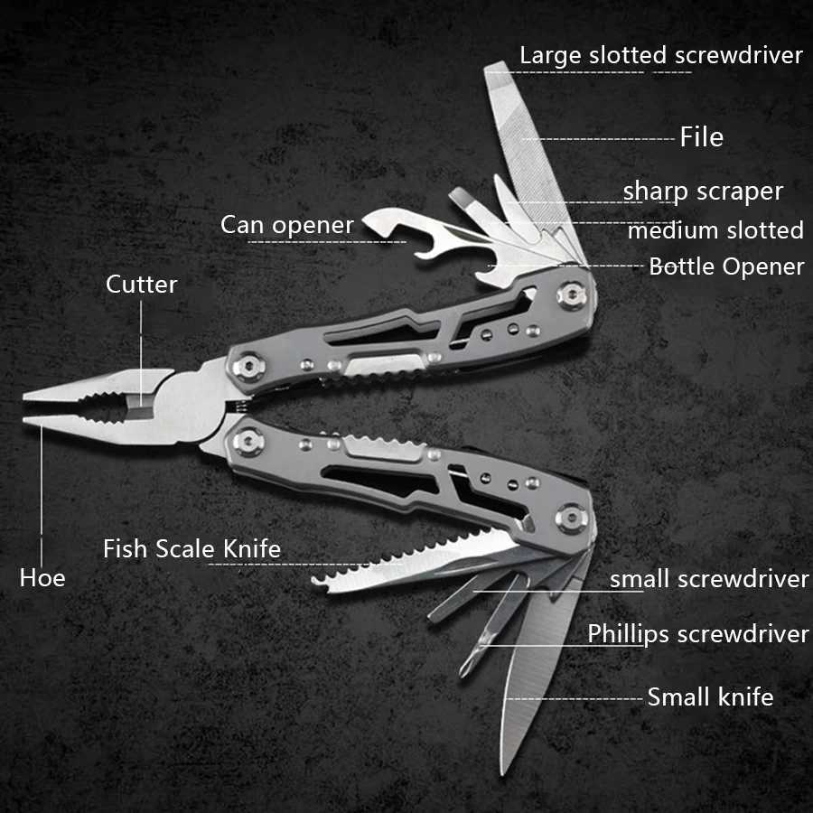 Portable Fold Outdoor 14In1 Pocket KnifeStainless Steel Folding Multifunction Tools Emergency survival Knife Pliers J251121