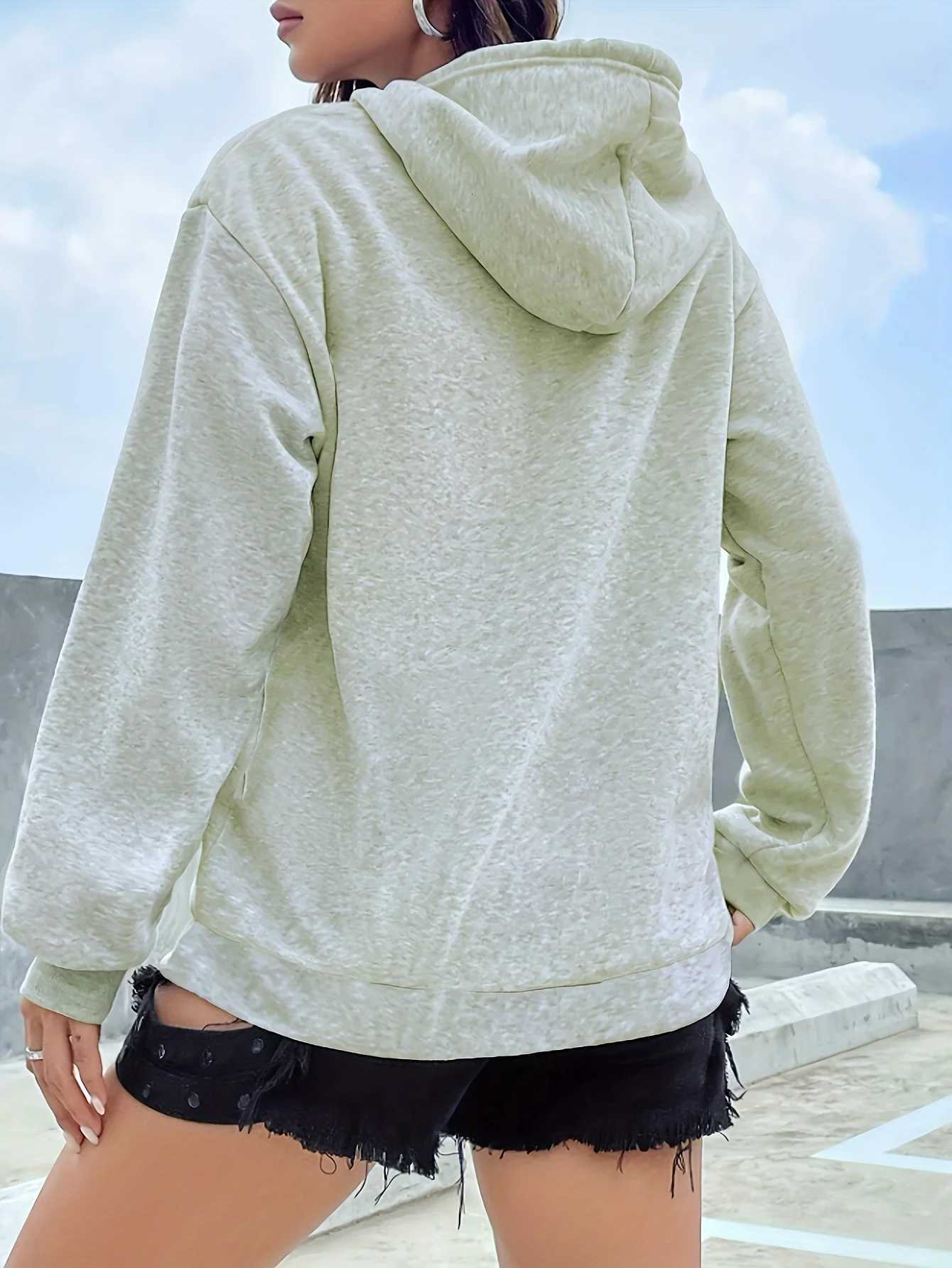 Womens casual fashion hoodie sweatshirt MILANO ITALY print round neck long sleeved autumn and winter warm regular versionT251105