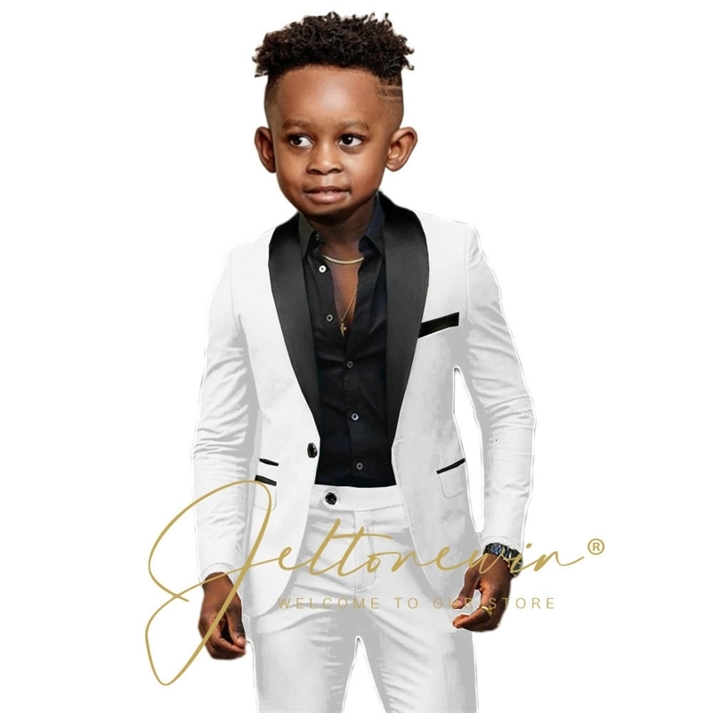 White Boys Suits 2 Formal Party Tuxedo Child Shawl Lapel Kids Dress Jacket Pants Slim Fit Blazer Sets 250922