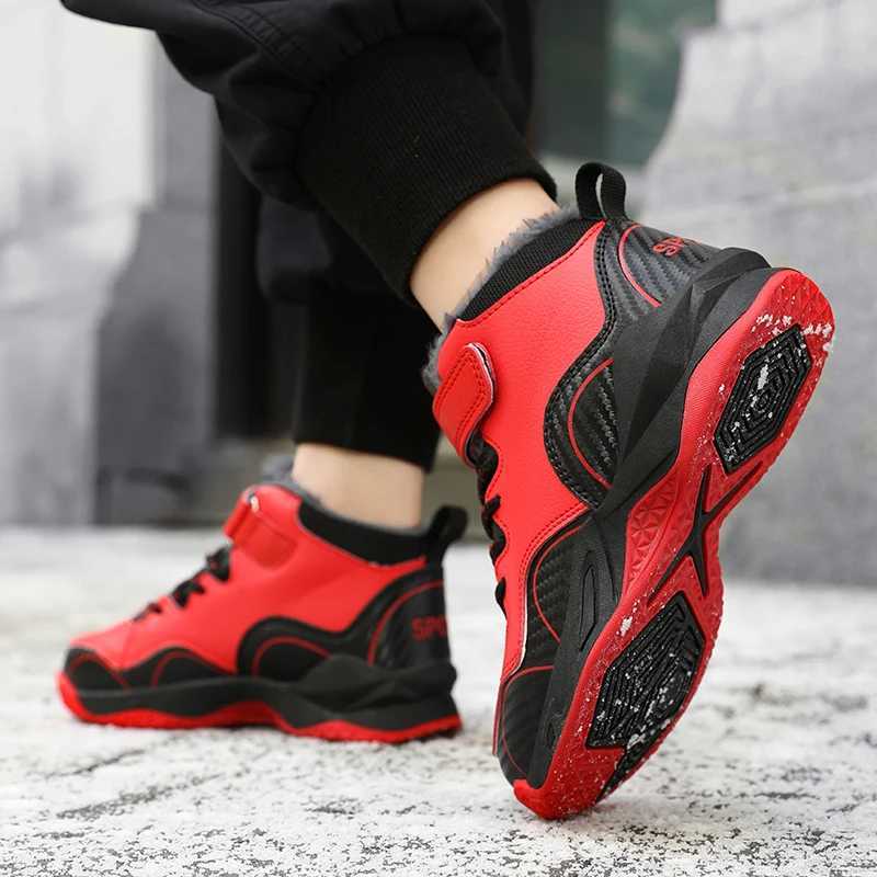 Winter Kids Sneakers for Sport Fashion Breathable Children Warm Plush Casual Boys Girls Tenis Shoes C251008 XJ260303