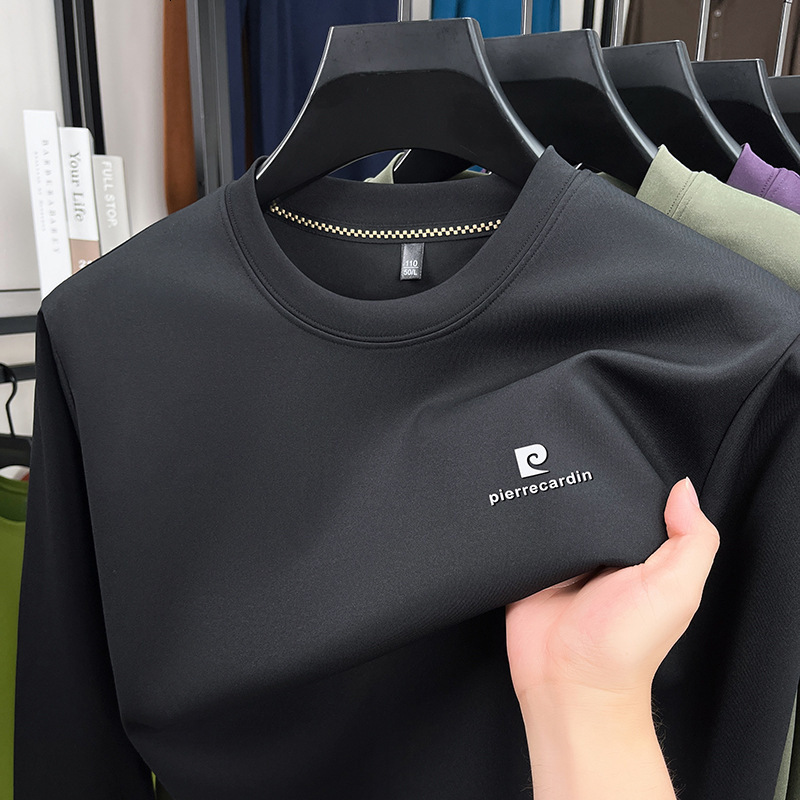 Middle-aged Men's Long Designer Shirt Designer Hoodie Sleeve Sweatshirt T-shirt 2025 New Spring Polo Autumn Round Neck Fashion Casual Dad's 