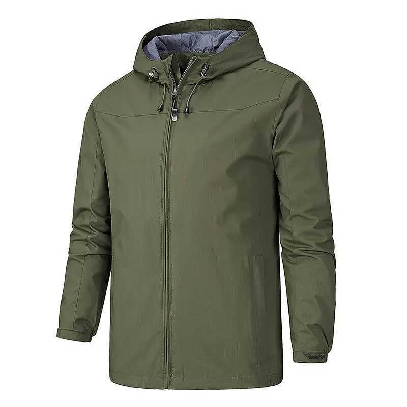Spring and Autumn New Fashionable Mens Windproof and Waterproof Cardigan Hooded Zipper Jacket Outdoor Casual Sportswear J251008