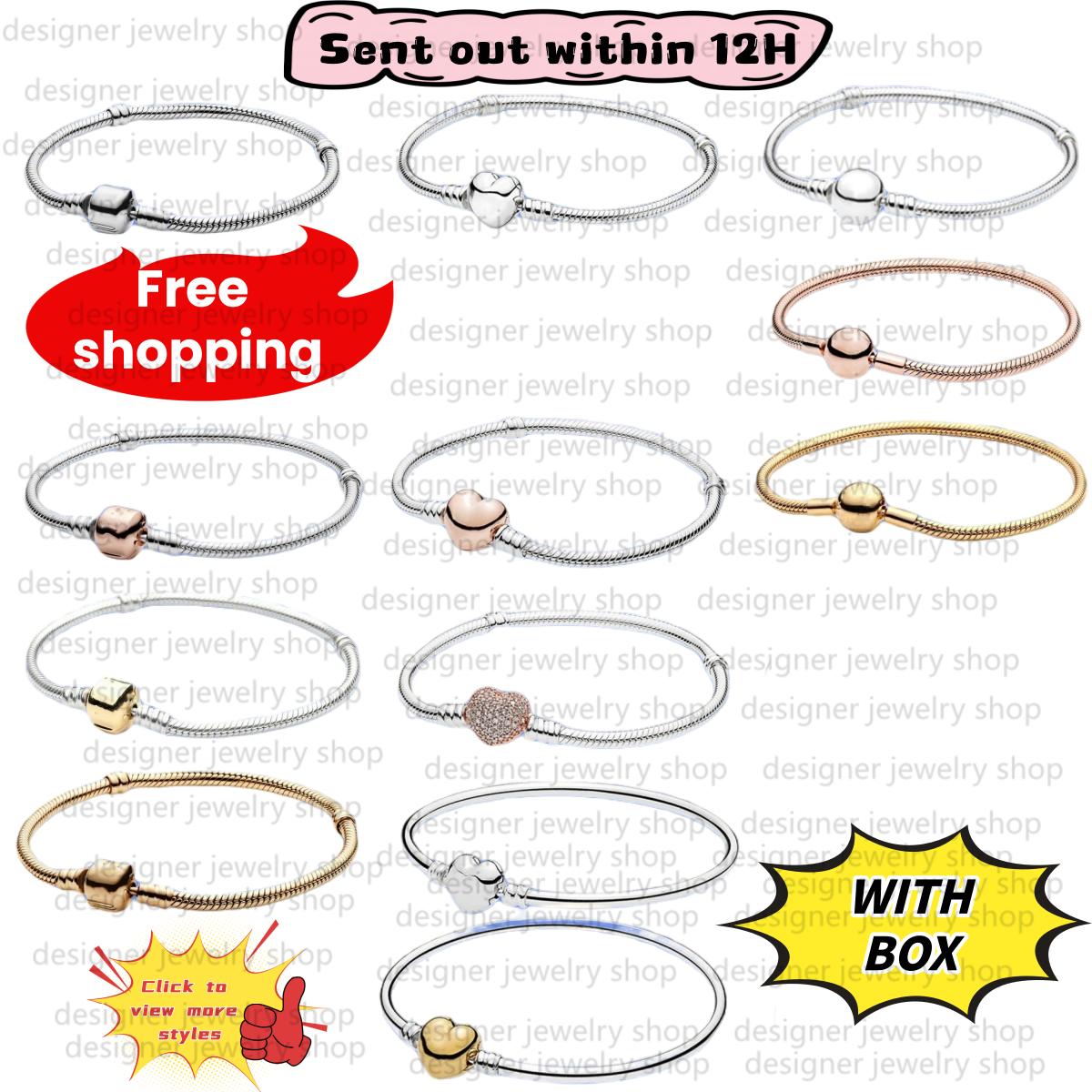 Designer Bracelet Charm Bracelets Women Bracelet Gold Bracelets heart Full Diamond Bracelet 1