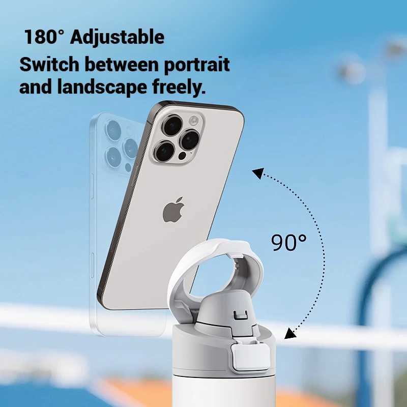Phone Stand Heat and Cold Preservation Cup Stainless Steel MUltifunctional Portable Handheld Sports Water Cup C251008