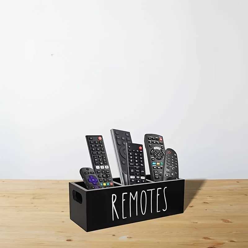 Remote Control Holder for Table Wooden TV Remote Holder Remote Box Storage Organizer Remote Caddy for Bedside Couch C251008