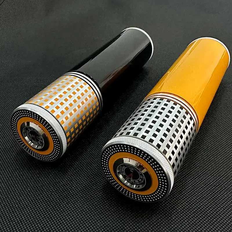 Metal Stainless Steel Portable Cigar Case Box for Travel 3 cigars Moisturizer Humidor Storage Tube Smoking Accessories Gift 917 Y251008