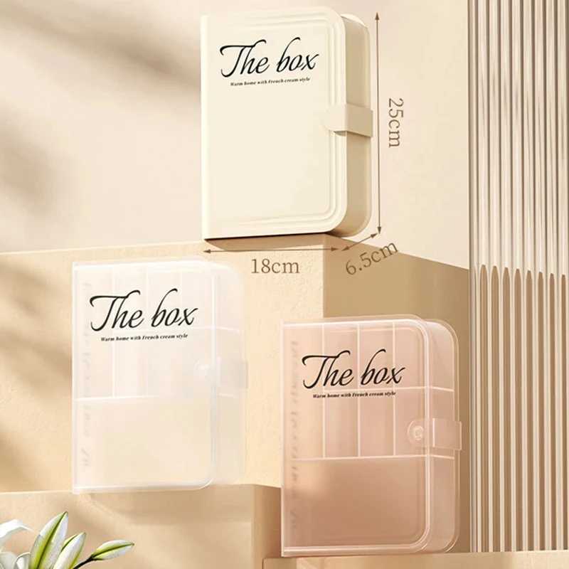 Book Shape Desktop Storage Box Dustproof Data Cable Charger Organizer Box Multi Grid Stationery Storage For Office Home Sorting C251008