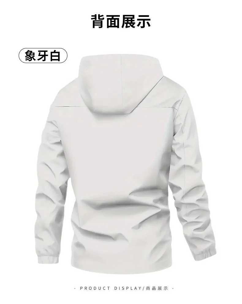 spring and autumn new fleece coat Mens hooded leisure outdoor waterproof wearresistant windproof jacket high quality J251008