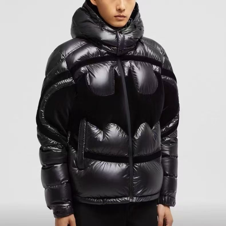 Jackets Mens Outerwear Coats Parkas Fashion Winter Clothing Down Coat Bat Velvet Pattern Badge Splicing Warm Thickened