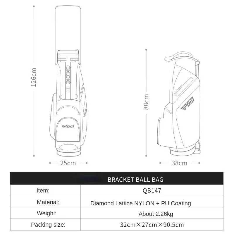 PGM Golf Bags Men Women 14 Insertion Lightweight Portable Shoulder Strap Bracket Bag QB147 J251008