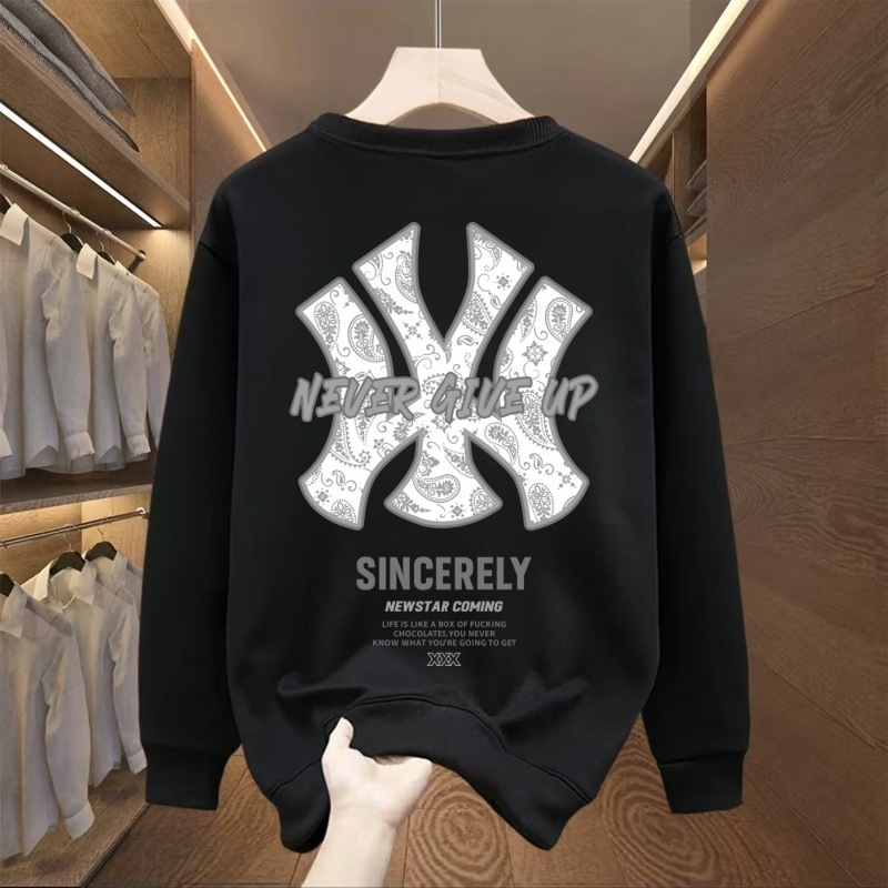 Men's Hoodie Without Cap Casual Autumn Winter New Designer Hoodie Loose Long Sleeve T-shirt Trendy Designer Shirt Crew Polo Neck Pullover Top