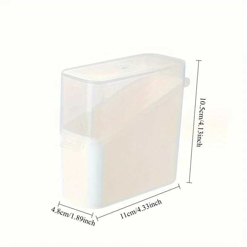 1pc Transparent Storage Box with Cover with Diagonal Open Cover Dustproof Refrigerator Visual Storage Box Cheese Coffee Tea C251008