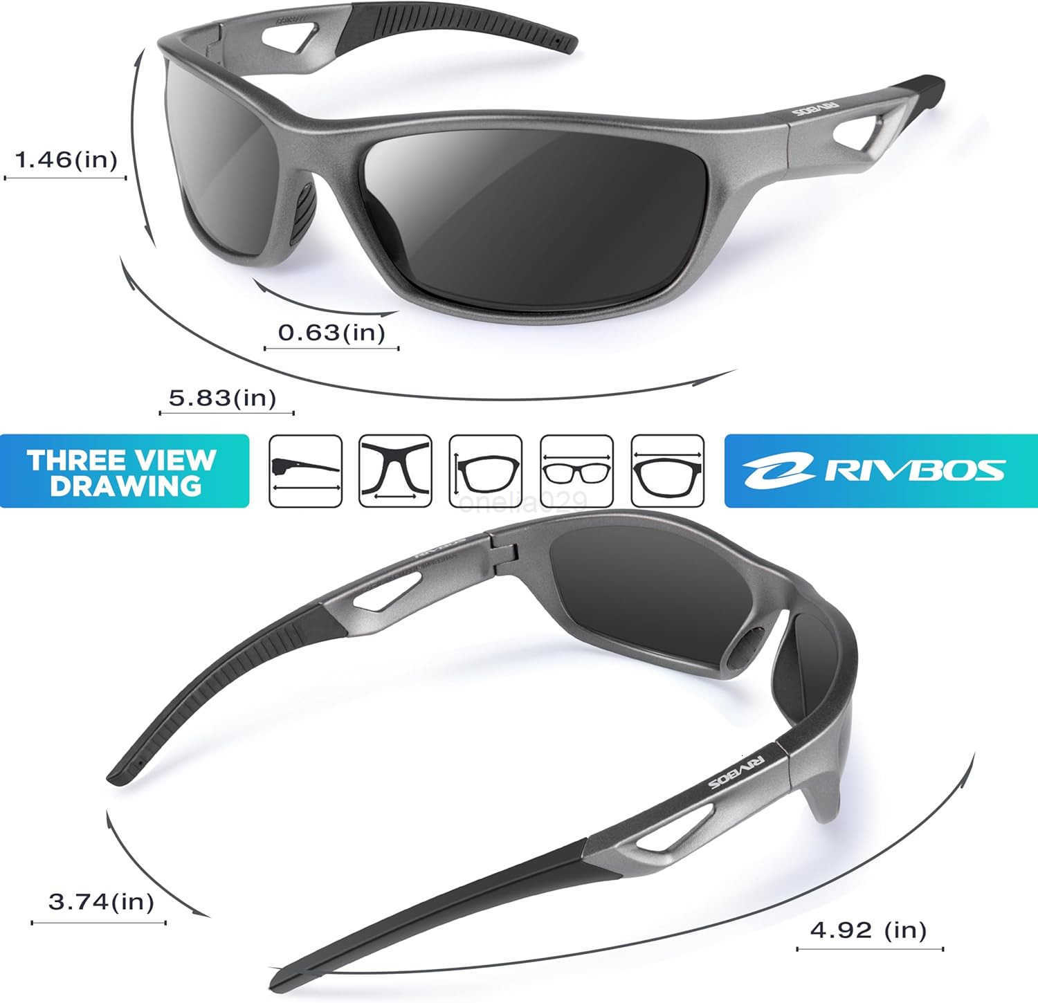 Polarized Sports Sunglasses Driving Sun Glasses Shades for Men Women Tr90 Frame for Cycling Fishing Running RB831 W251008