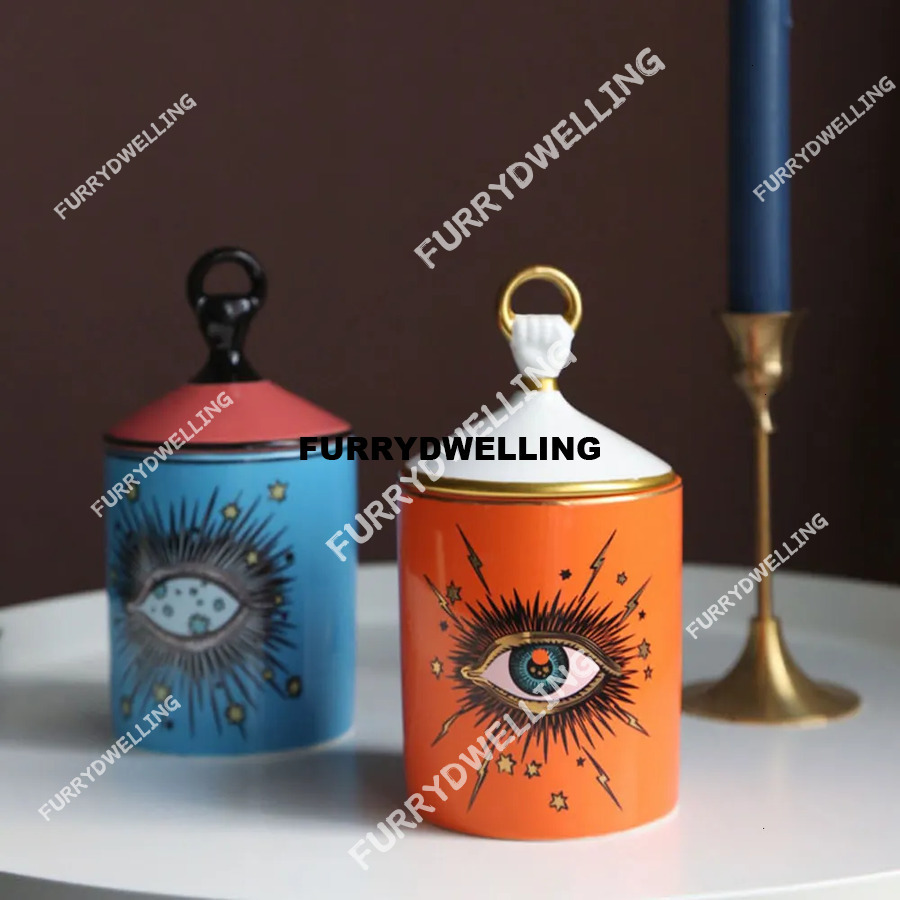 Holders Big Eye Starry Sky Incense Holder With Hand Lid Aromatherapy Candle Jar Handmade Dwe74 Candleabra Home Decoration 230