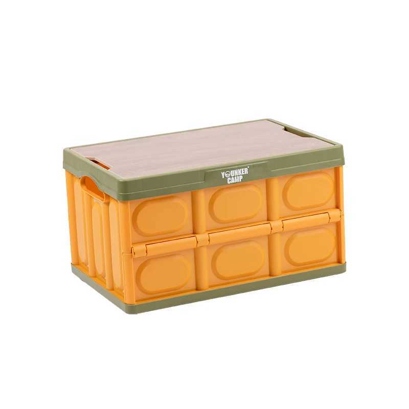 Foldable storage box with lid spacious durable easy to assemble perfect for organizing clothes books outdoor camping C251008