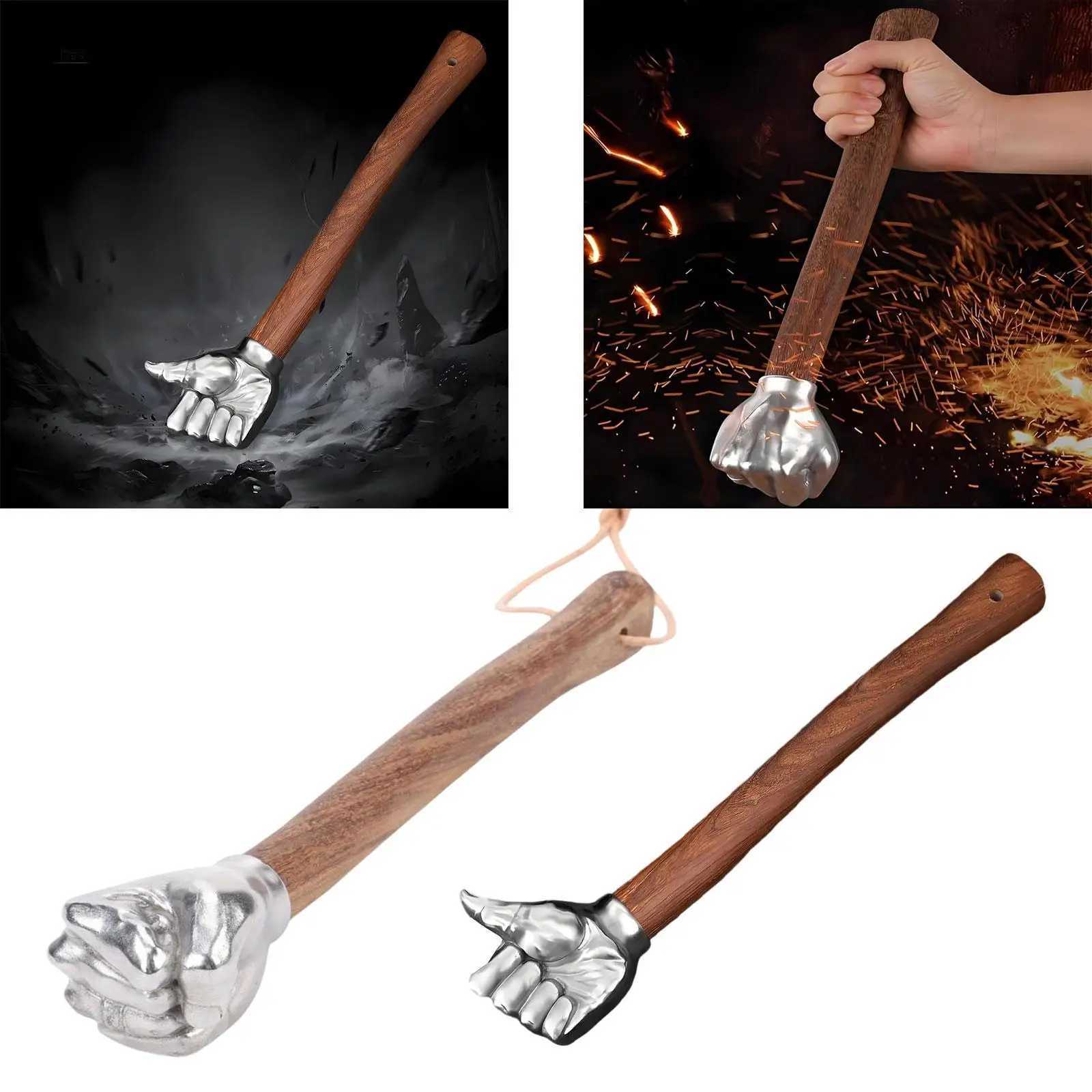 Stainless Steel Hammer Fist Shaped Head Hammer for Tent Gardening Flooring J251008