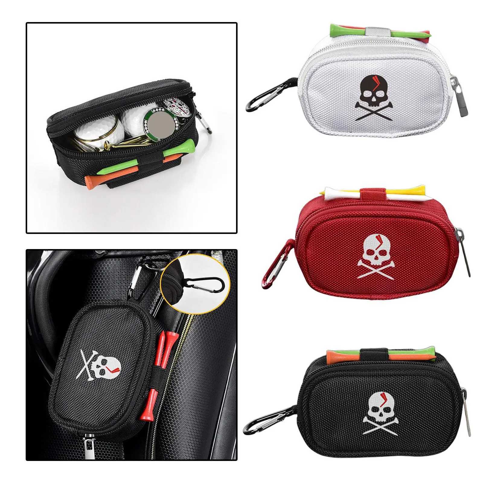 Golf Ball Pouch Bag Zipper Golf Tee Holder Belt Waist Bag Portable Golf Divot J251008