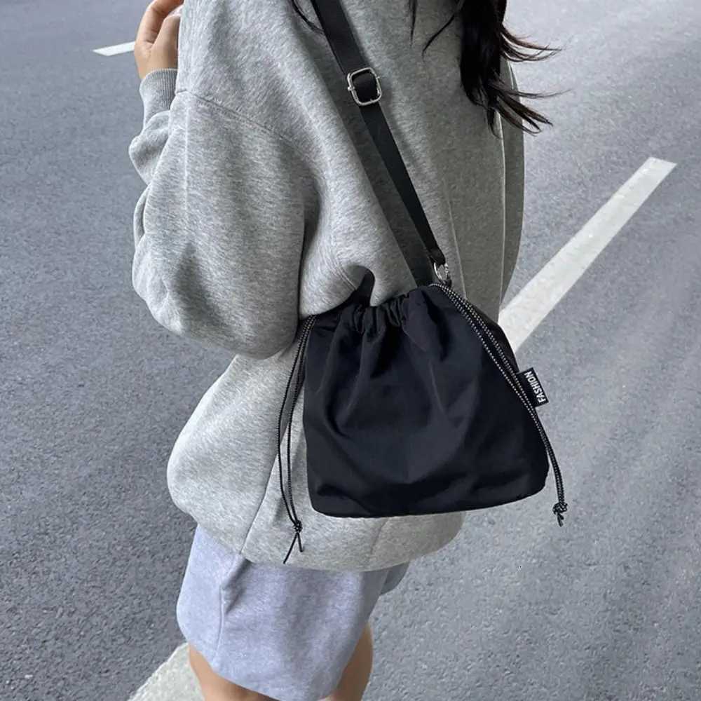 Simple Lightweight Drawstring Bag Commute Large Capacity Shoulder Bag Oxford Fashion Crossbody Bag BoysT251007
