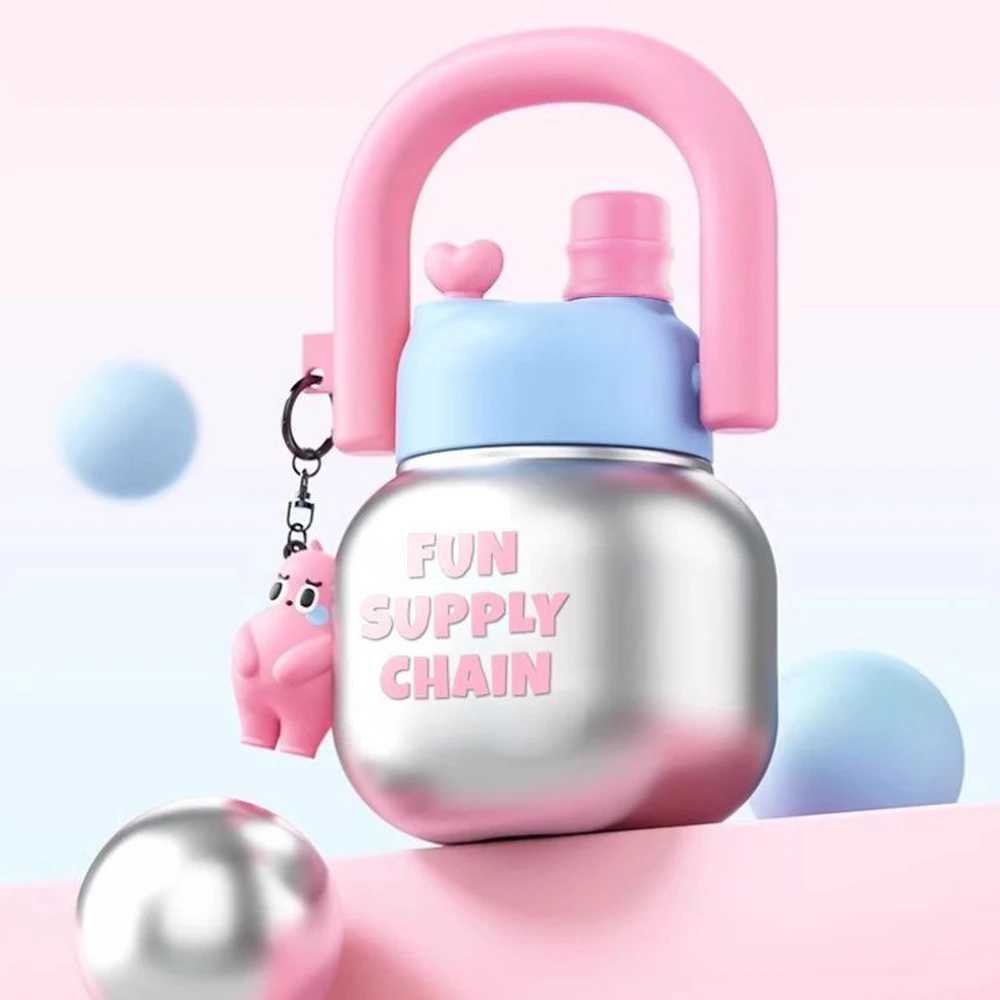 800 ml with Lid Sippy Water Bottles with Pendant Large Capacity Juice Milk Cup Double Drink Bubble Tea Coffee Drinkware Kettle C251008