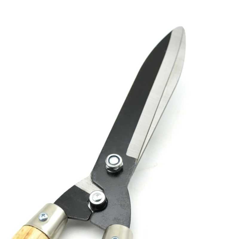 Garden Hedge Shear Heavy Duty Pruning Shear for Trimming Borders Bushes Manual Hedge Scissor with Wooden Handle J251121