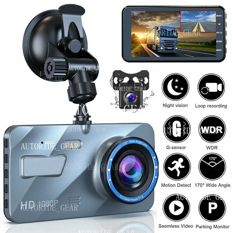 4 2.5D 1080P Dual Lens Car DVR Video Recorder Dash Cam Smart G-Sensor Rear Camera 170 Degree Wide Angle Ultra Utor28 HD Resolution
